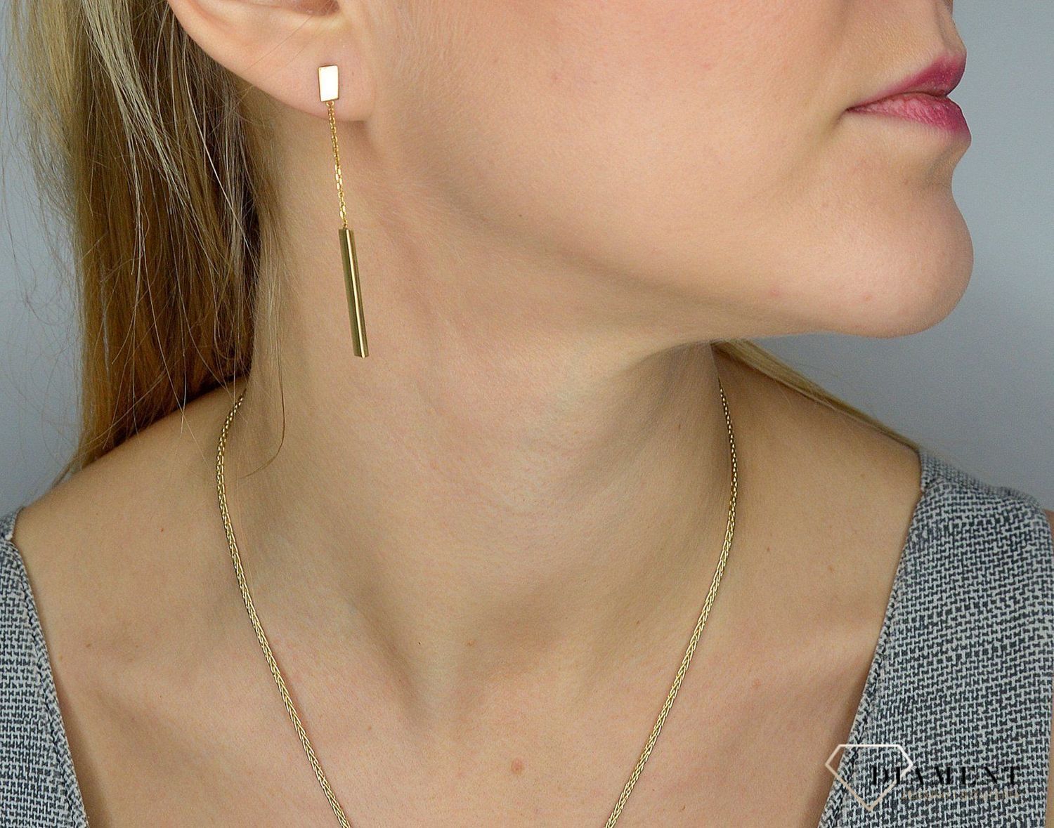 Kolczyki złote próby 585 wiszące patyczki OR OZ 33..jpg